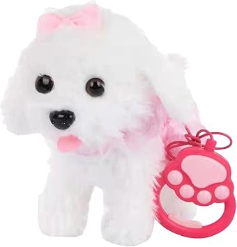 Robotic Dog Realistic Pet, Ai Realistic Robot Puppy, Walking, Barking, Tail Wagging, Touch Control, Interactive Plush Toys for 2-8 Year Old Boys Girls Presents
