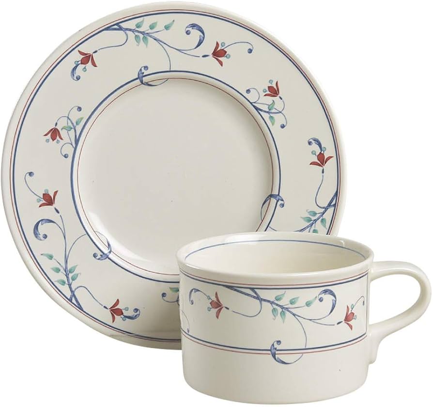 Amazon.com | Mikasa Annette Flat Cup & Saucer Set: Cup & Saucer Sets Amazon.com | Mikasa Annette Flat Cup & Saucer Set: Cup & Saucer Sets
