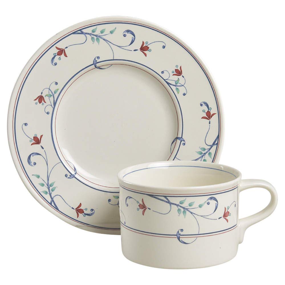 Amazon.com | Mikasa Annette Flat Cup & Saucer Set: Cup & Saucer Sets
