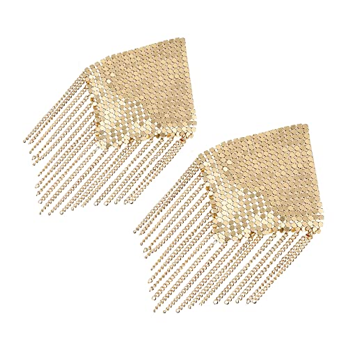 Mingseecess Women Reusable Gold Metal Silicone Pasties Bra Sexy Breast Petals Self Adhesive Nipple Covers With Tassel #TOP1