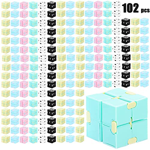 102 Pcs Infinity Bulk Cube Fidget Toy Party Favors Cube Bulk Mini Fidget Blocks Stress And Anxiety Relief Cube Fidget Cube Mini Infinity Desk Cube Toy For Kids Teens Adults Anxiety Relief #TOP23