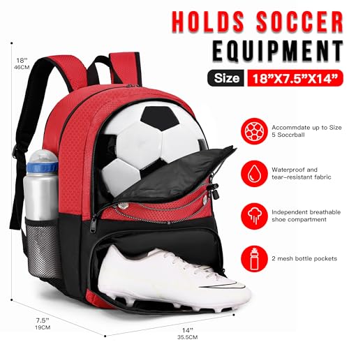 Hsmihair Youth Soccer Bag-Soccer Backpack&Backpack for Football Basketball,with Ball Compartment Separate Cleat Package by Hsmihair - Used condition - Image 2