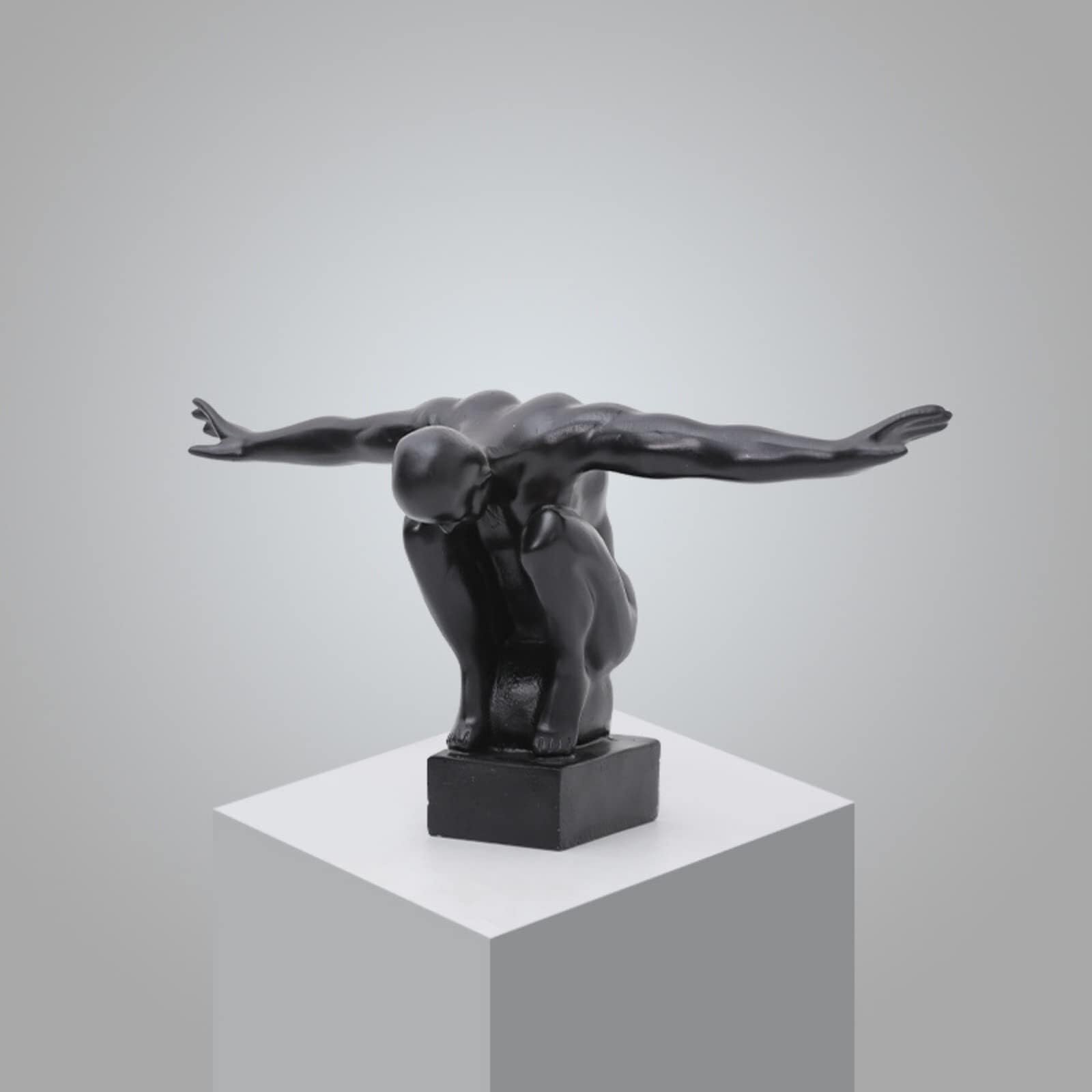 Regalos de inauguración Folleto de Resina Negra, Arte Corporal, estatuilla Mesa, Estatua Jugador Buceo Deportivo, Estudio Oficina Decoración única