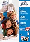 AVERY Zweckform 2496 Classic Inkjet Fotopapier (100 Blatt, 180 g/m², DIN A4 Papier, einseitig beschichtet, glänzend, weiß, zum Drucken von Fotos auf Tintenstrahldruckern, sofort trocknend)