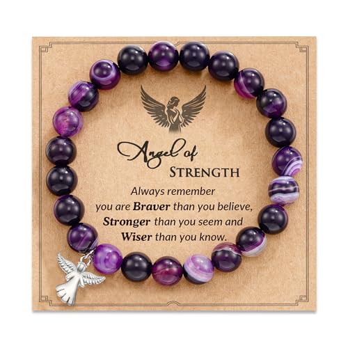 Strength Angel Bracelet Inspirational Gifts for Women, Encouragement Spiritual Jewelry Cheer Up Gifts for Women Friends Sisters