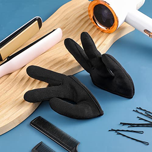 2 pcs heat resistant gloves for hair styling curling wand 3 finger reusable mittens protection gloves for barber dye protector straightening