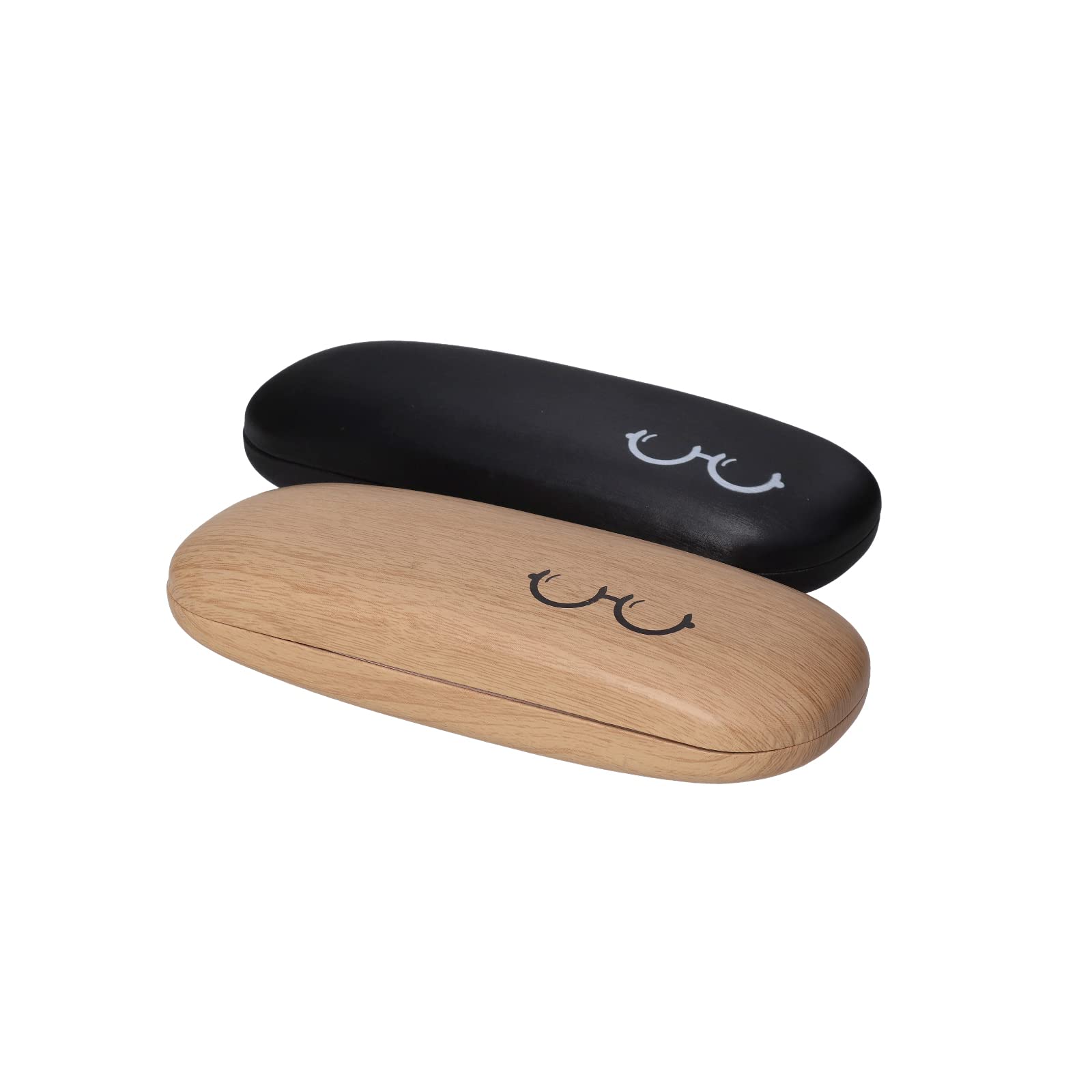 SUUM co. Pack 2 Estuche de Gafas Rígido de PU, Funda Protectora rígida para Gafas Unisex