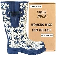 Wellington Boots Ladies | Waterproof Wide Leg Wellies Womens | Wide Calf Wellies - Inky Octopus - UK Wellies