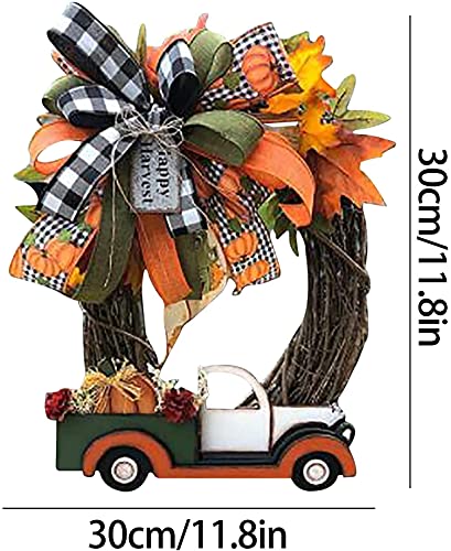Guirlanda de caminhão de abóbora vintage 2021 - Decoração simples rústica, casa de fazenda de Hallow