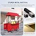 Food Cart for Sale with Canopy, Outdoor Vendor Cart Display Stand with Folding Tabletop & Storage, Mobile Metal Four-Wheel Trolley for Markets, Street Events, Fairs, Pop-Up Shops, Snacks, Crafts