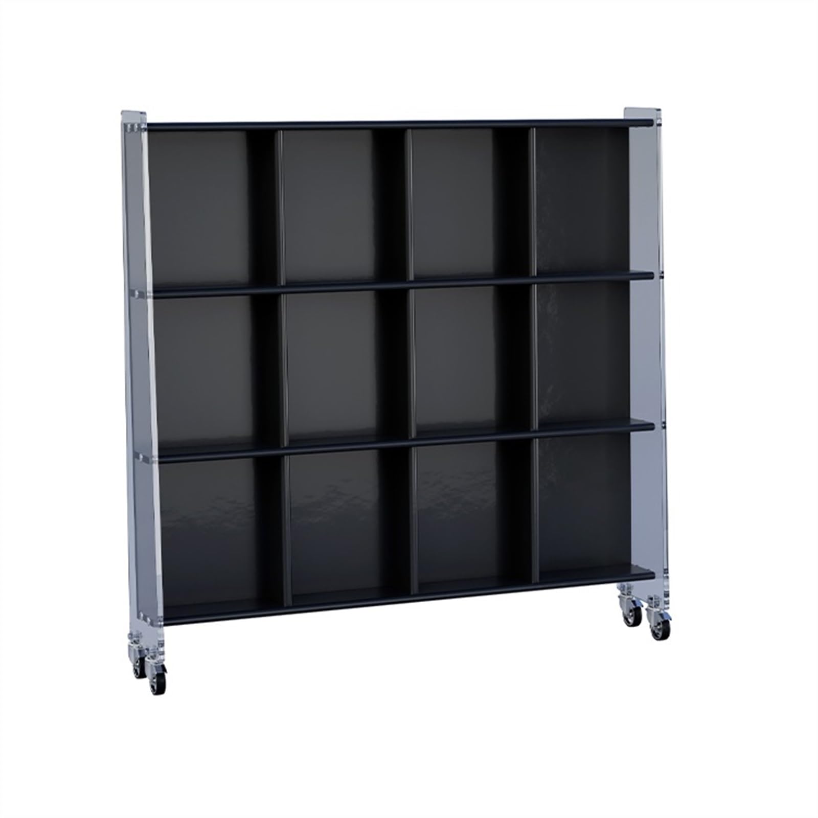 Lizhuzhuzs28 Bookcase Shelf Acrylic Magazine Rack, Newspaper, Household Storage, Simple Floor Picture Book Bookshelf Display(Black)