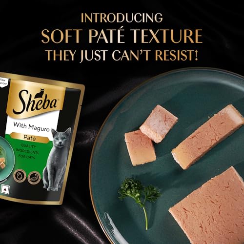 Image of Sheba Pate Adult Wet Cat Food, Maguro, 70g, Soft Pate Texture, Hydrating Food Crafted Ingredients, Balanced Nutrition for Healthy Cats​