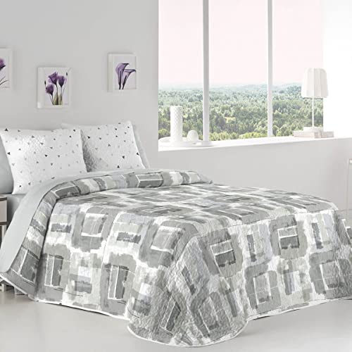 ANTILO TEXTIL Colcha Bouti Reversible Coven Gris Cama 135