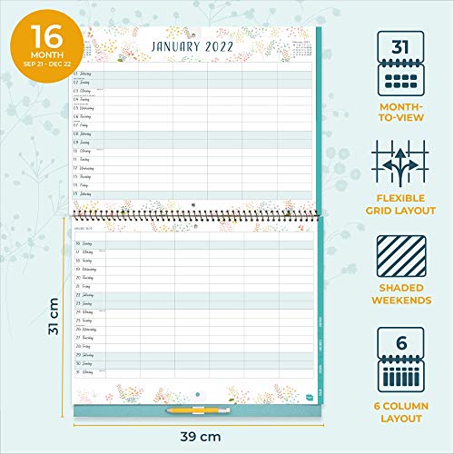 (in English) Boxclever Press ‘Family Home Planner’ 2021 2022 Calendar. Family Calendar 2021 2022 with 6 Columns… - Image 4