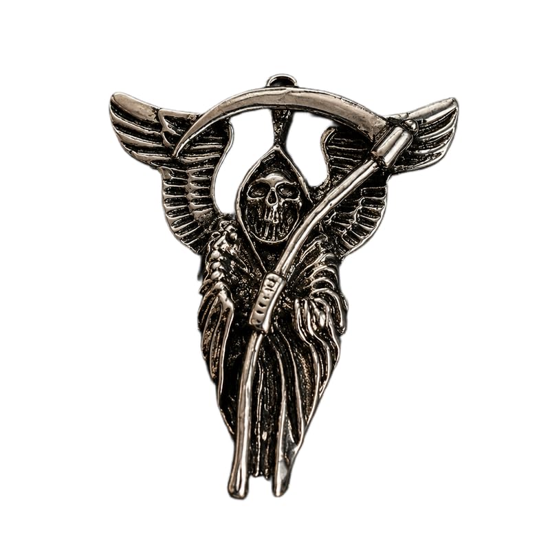 Stainless Steel Grim Reaper 55X45mm Pendant Silver Plated Charm Necklace Without Chain Handmade For Men & Women Power Symbol Meaningful Jewelry |LK_SSC_0032-image-43
