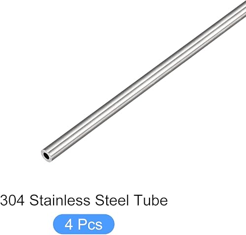 Miniatura 5 de METALLIXITY Tubo de acero inoxidable 304 (0.079 in de diámetro exterior x 0.020 in de pared T x 11.811 in de largo), 4 piezas, tubo recto - para