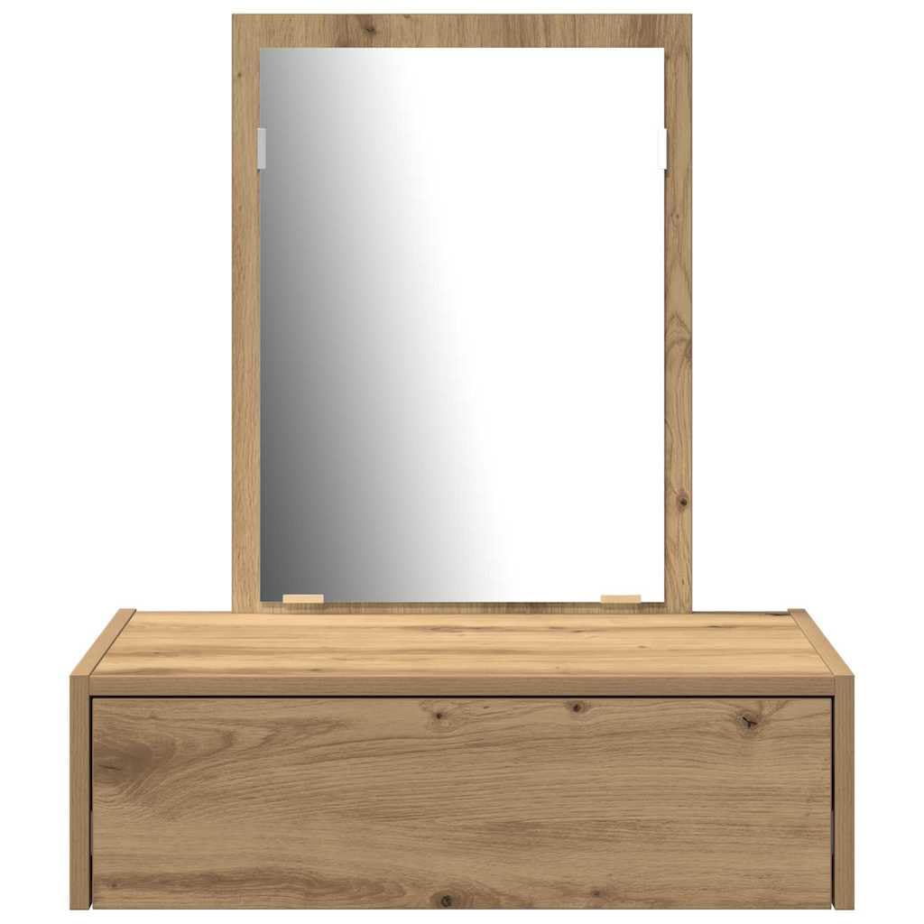 Tomostar Coiffeuse Murale avec Miroir, Table de Maquillage Suspendue avec Tiroir Table de Toilette Murale Marron 60 x 40 x 70 cm Bois d'ingénierie