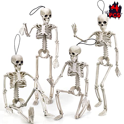 TOY Life 4 Pcs Halloween Hanging Skeleton Decoration - 16” Posable Skeleton Halloween Decoration - Skeleton Decor - Halloween Decorations Outdoor Indoor - Halloween Party Decoration - Plastic Skeleton TOY Life 4 Pcs Halloween Hanging Skeleton Decoration - 16” Posable Skeleton Halloween Decoration - Skeleton Decor - Halloween Decorations Outdoor Indoor - Halloween Party Decoration - Plastic Skeleton