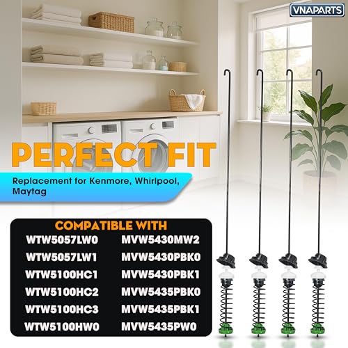 Image of 4Pcs W11171694 W11396716 Suspension Rod for Whirlpool Maytag Washer 24.4in