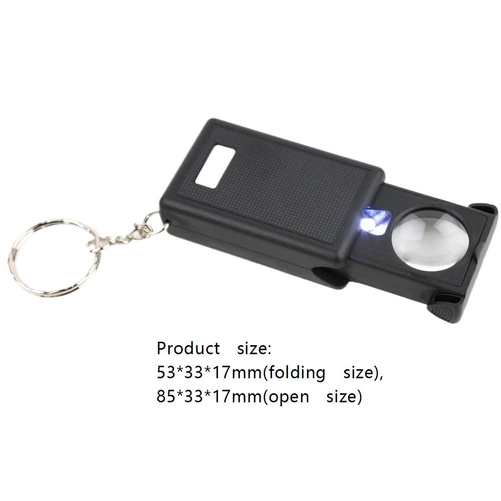 Lente d'ingrandimento tascabile 45X con luce LED portatile illuminata lente d'ingrandimento