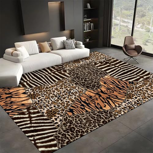 Tapete decorativo animal print de 6x8ft marrón miniatura 2