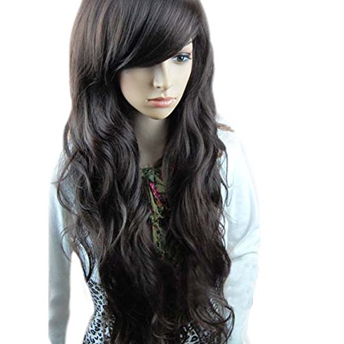 Fashion Stylish Long Full Curly Wavy Party Lady Girl Natural Black Hair Wig