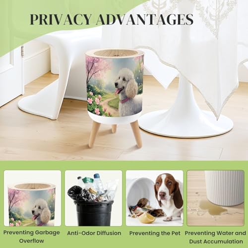 Caneca de basura redonda con tapa y patas 7L miniatura 4