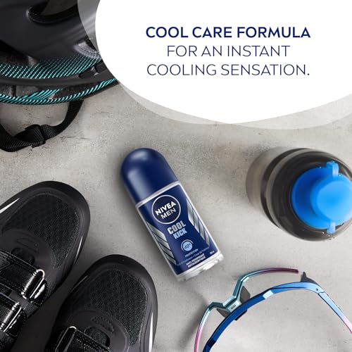 Nivea Men Cool Kick Anti-Transpirant Roll-On (6 x 50 ml), Männer Deo, Fresh 48H Schutz + Cool-Care