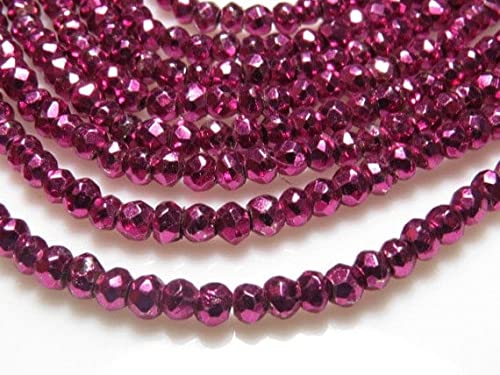Perles de pyrite de 4 mm de qualité supérieure à facettes mystiques et reflets roses