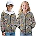 Bulopur Car Print Boys' Fashion Hoodies & Sweatshirts Size 9-10 Fuzzy Sweatshirts Long Sleeve Plush Hoodie Zippered Warm Sweatshirt with Front Pockets Cute Sweaters Children Winter Coats