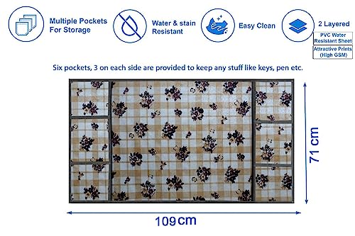 Image of Stylista Refridgerator top Cover Suitable for Samsung RR21C2F25HS /HL, 189 Liter Fridge, Dimension (WXD) 71x109 CM, Geometric Pattern Beige