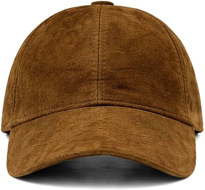 Lukkizara Vintage Leather Cap Genuine Lambskin Leather Dad Hat Sports Visor - Espresso Coffe Not Solid