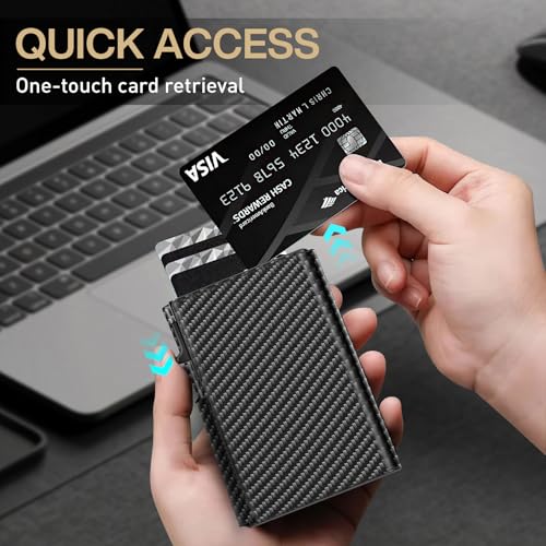 MIAOKE Men's Wallet,Pop-up Card Holder,Magnetic Closure,Cash Slot, RFID Blocking,Mens Wallet Slim for Christmas, Birthdays, Anniversaries and Father's Day Black3