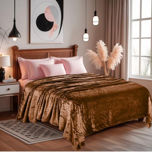Image of ABRAZO AC Blanket | 300 GSM Lightweight Super Soft Cozy for Bed, Sofa, Couch, Travel & AC Room | Single Bed 160x220 cm | Solid Color | Breathable All-Season Comfort