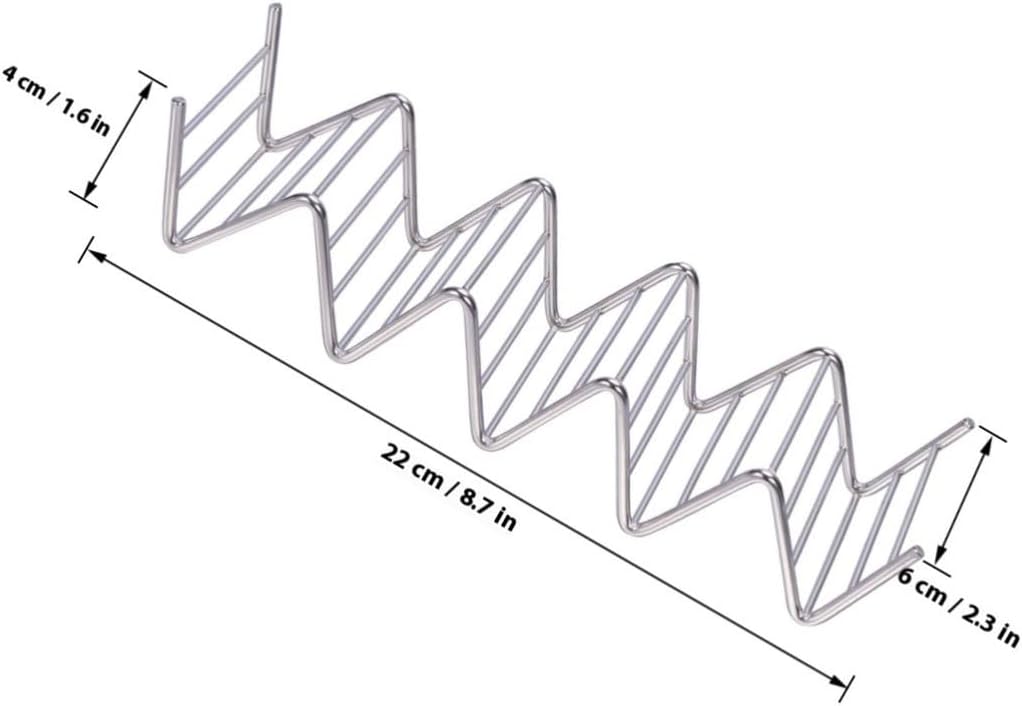 2pcs Stainless Steel Taco Rack Stand with 5 Pockets for Hard Shells