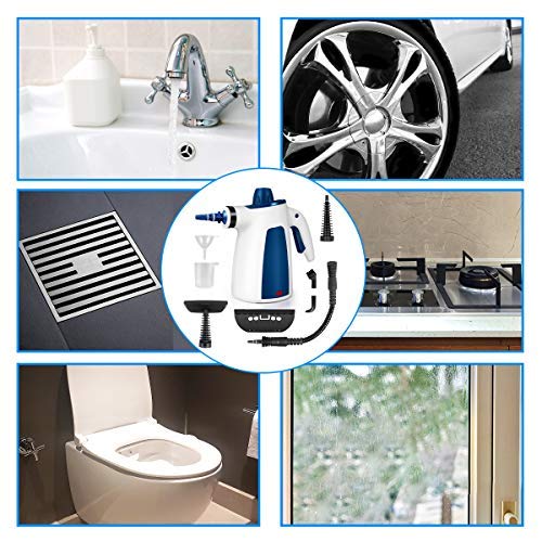 FFDDY Steam Cleaner, Portable Car Carpet Upholstery Cleaner Machine High Pressure Steamer with 9 Piece Accessories for Cleaning, Couch/Floor/Bathroom/Auto/Grout Cleaner for Home Use, Handheld Steamer
