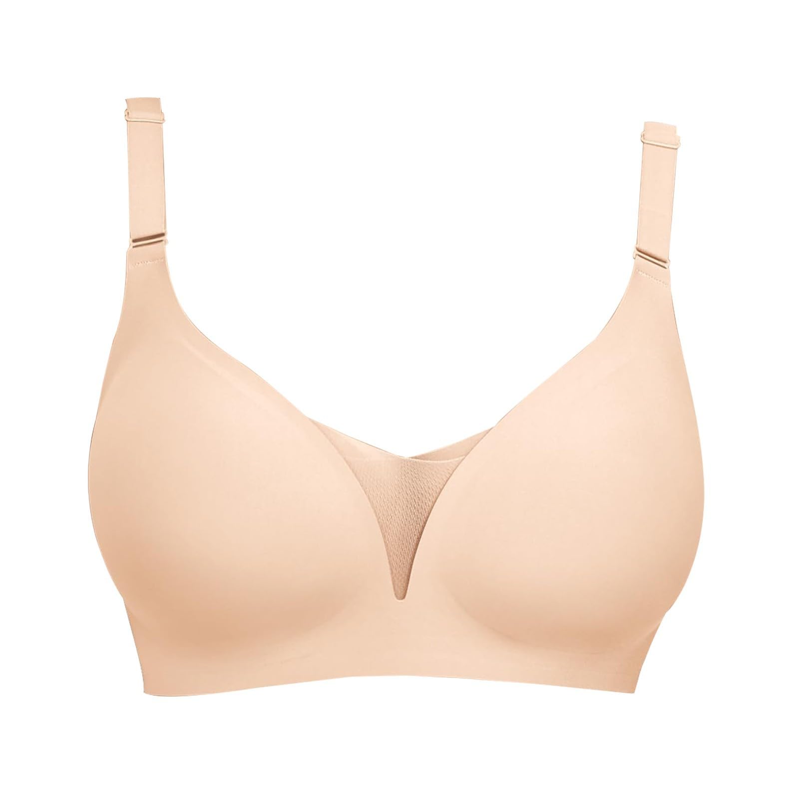 Biustonosze damskie UK Bezprzewodowy biustonosz push-up bez fiszbin podtrzymujący Podnieś Bezszwowe duże piersi Wyściełane Plus Size Sportowy komfort Biustonosze push-up z pełnym pokryciem Minimiser