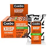 CanDo Krisp - Keto Snack & Keto Bar (12 Pack, Peanut Butter & Chocolate Chunk) - Low-Carb Snack, Low