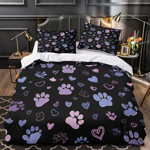 Housse de couette animaux 135x200 parure de lit microfibre résistante 3D