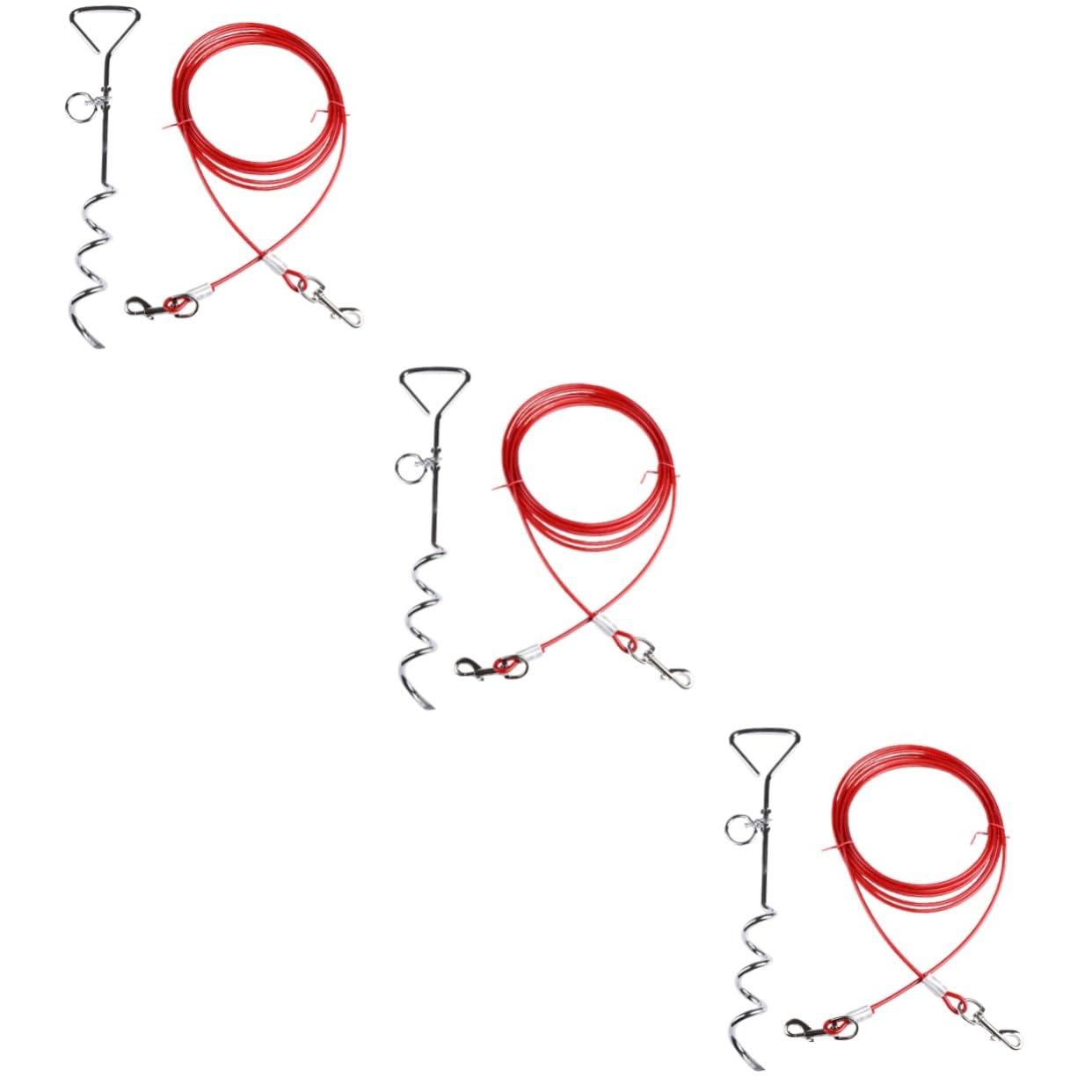 BESPORTBLE 6 Piezas Pila Pila Dog Leash estaca Exterior para Atar Perros Correa para Caminar de Mascotas Atar Ancla estaca de Corbata de Cabeza Doble el Pila Fija