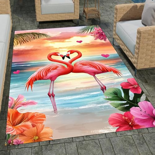 Tapete decorativo Flamingo 3x5 pies rectangular miniatura 1