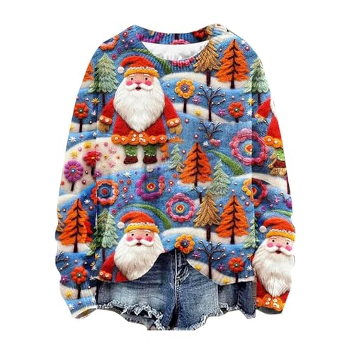 Weihnachtspullover Damen Lustig, Weihnachtspulli Damen 3D...
