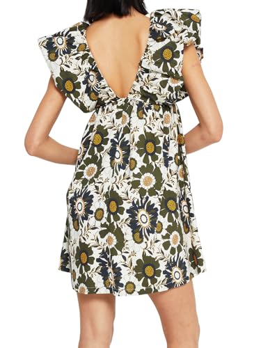 Image of Women's Summer Dress Floral V-Neck Sleeveless Casual Mini Dress Sundress