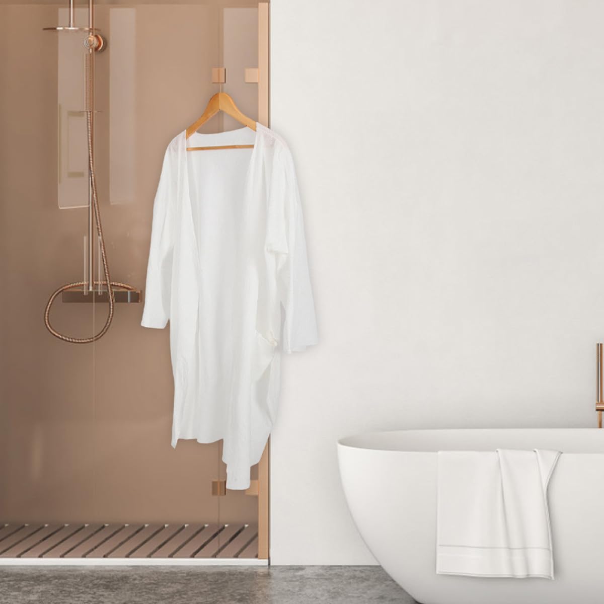 VALICLUD Bata Mujer y Hombre de Algodón, Bata de Baño para Casa y Sauna, Diseño Grueso, Suave, Cálida y Cómoda, Estilo Hotel