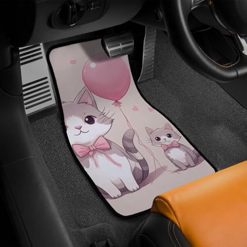 Tapis de sol voiture en forme de cœur et chat finition durable - 7