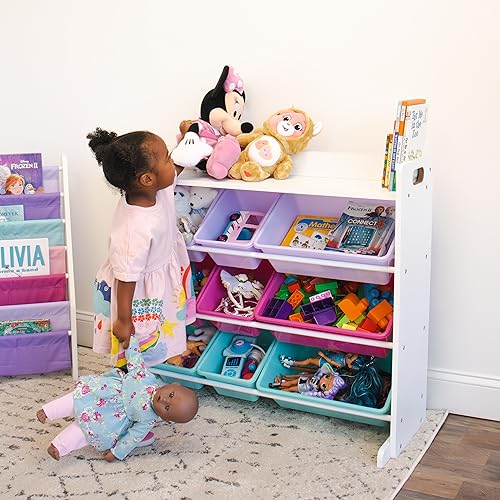 Humble-Crew-Toy-Storage-Organizer-with-Top-Shelf-and-9-Removable-Bins-WhitePinkPurpleAqua–Toddler-Bookshelf-with-Toy-Organizer-Modern-Toy-Rack-Ideal-for-Kids-Rooms-Playrooms-and-Nurseries Humble Crew Toy Storage Organizer with Top Shelf and 9 Removable Bins WhitePinkPurpleAqua–Toddler Bookshelf with Toy Organizer Modern Toy Rack Ideal for Kids Rooms Playrooms and Nurseries