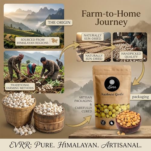 Image of EVRR Kashmiri Garlic (Lehsun) 200 grams, A Taste Of Himalayan Tradition, Premium Himalayan Single Clove Garlic For Strong Immunity & Diabetes
