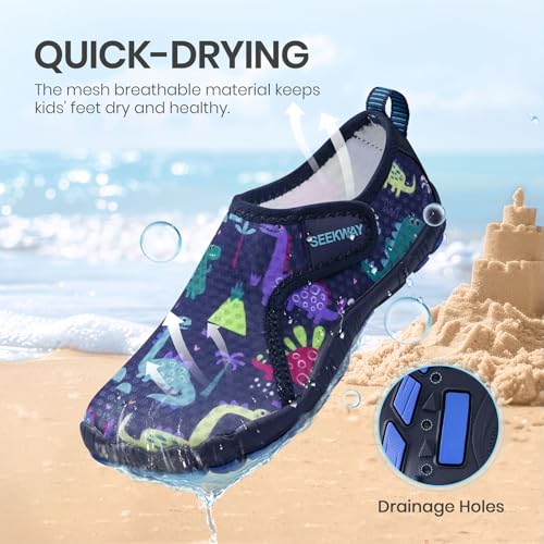 Image of SEEKWAY Barefoot Water Shoes for Kids - Wide Toe Box and Quick-Dry Sand Shoes Toddler for Hiking Swim Beach Pool Kayak Sport Accessories, Camping Essentials Non-Slip for Boys Girls Sizes