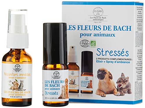 Les Fleurs de Bach pour Animaux BIO - Programme Complet - 1 Elixir + Spray d'ambiance - Stressés