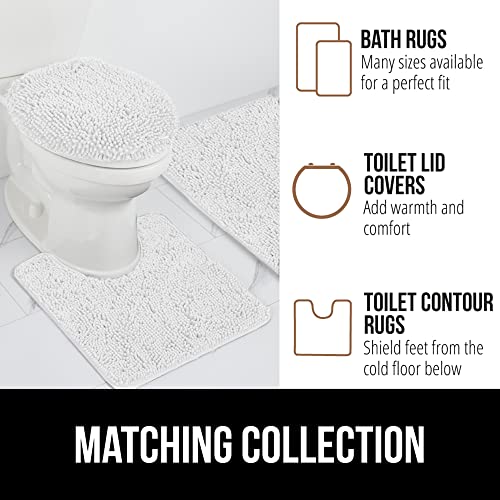 Gorilla Grip Bath Rug 30x20, Thick Soft Absorbent Chenille, Rubber Backing Quick Dry Microfiber Mats, Machine Washable Rugs for Shower Floor, Bathroom Runner Bathmat Accessories Decor, White - 9